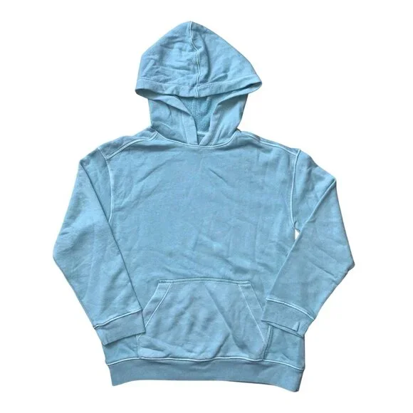 Cat & Jack Boys Light Teal Hoodie 100% Cotton Pullover Kangaroo Pocket Medium - Picture 4 of 6